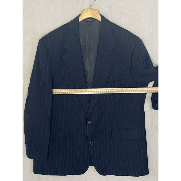 Turnbury Wool Striped Suit Jacket Men 46R Corpcore Professional Timeless Sleek - Picture 3 of 9